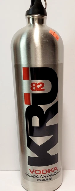 KRU 82 VODKA Stainless Bottles Tailgating RefillableFlask 750ml EMPTY