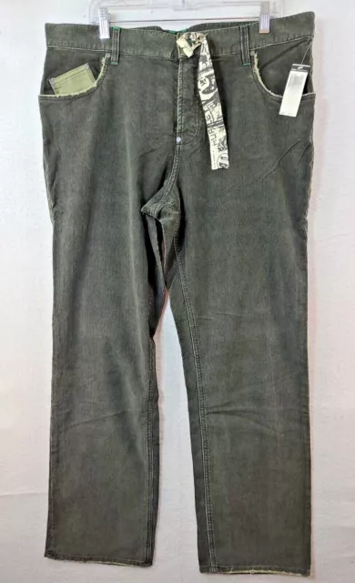 NEW Hurley Mens 38 x 32 Black Low Rise Slim Fit Button Fly Corduroy Pants NWT