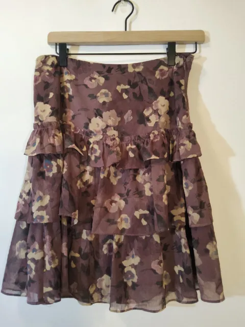 Woman’s Lauren Ralph Lauren Floral Crinkle Georgette Miniskirt sz 4
