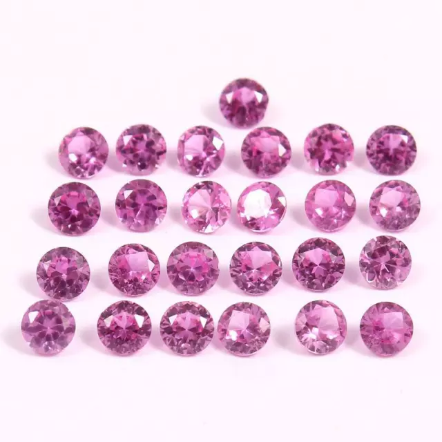 2x2 MM Natural Flawless Pink Ceylon Sapphire Cut Loose Round Gemstone 20 Pcs Lot