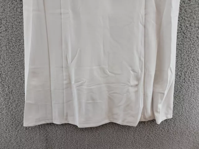 CALVIN KLEIN SPLIT-NECK A-Line Midi Dress Women's 14 White Back Zip ...