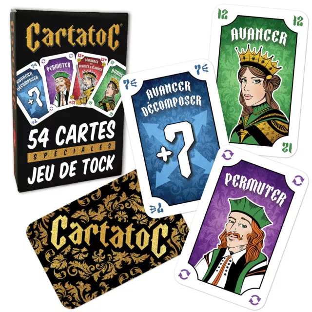 CARTATOC® - Jeu de 54 cartes spéciales jeux de Tock, Marque Française LEDELIRANT