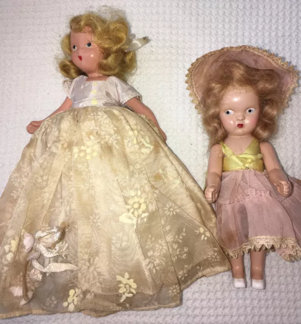 2 Antique Adorable Girl Dolls, “Virga” & Nancy Ann Bisque. 6” &  7” High