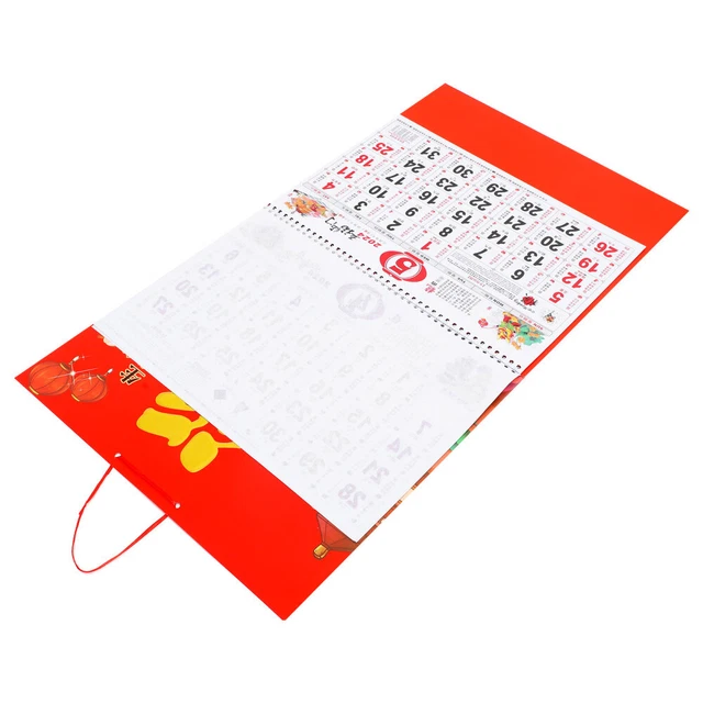 CALENDAR CHINESE DAILY 2024 Lunar Monthly Thicken Fu Character Office £
