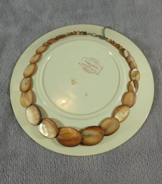 Ancien collier en perles de nacre rose Art-déco 50 G grammes