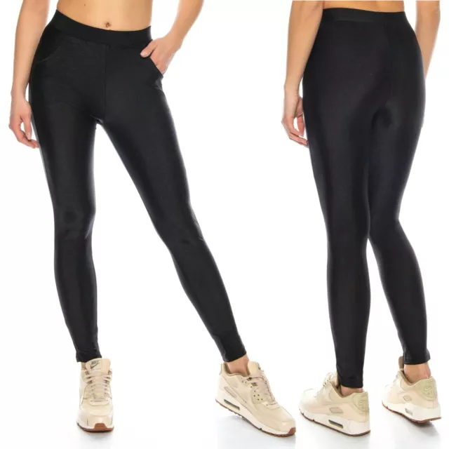 Leggings sexy da donna lucidi borse opache glitter leggins 36 38 40