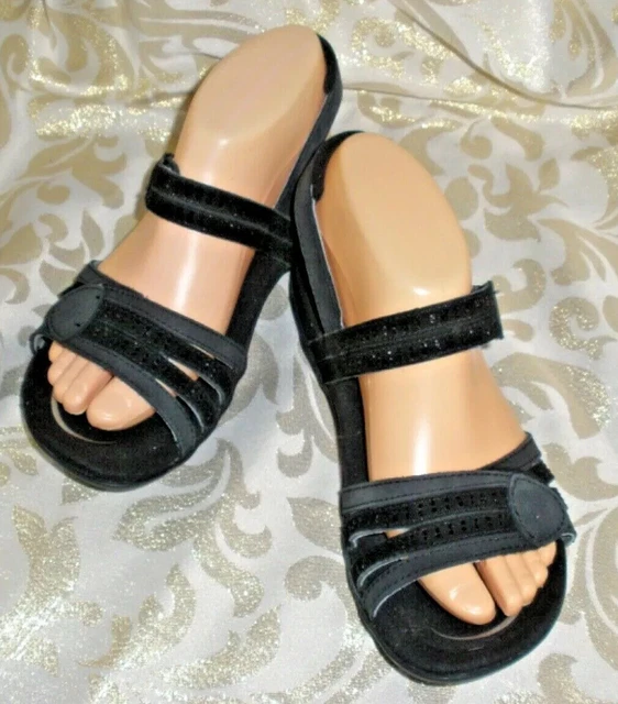 NEW ABEO BRYNN BW052 Metallic BLACK Bio System Sandals Women s US