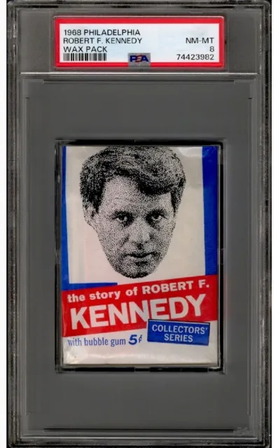 PSA 8 1968 Philadelphia Robert F. Kennedy Unopened Wax Pack (POP 8, None Higher)