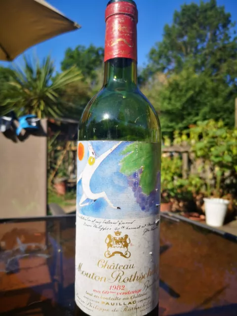 Chateau Mouton Rothschild from the legendary 1982 Vintage, Rare Empty Bottle