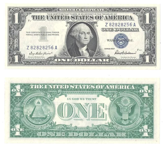1957 $1 Silver Certificate Fr 1619 Uncirculated #256