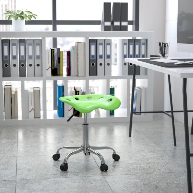 Taylor Vibrant Spicy Lime Tractor Seat and Chrome Stool