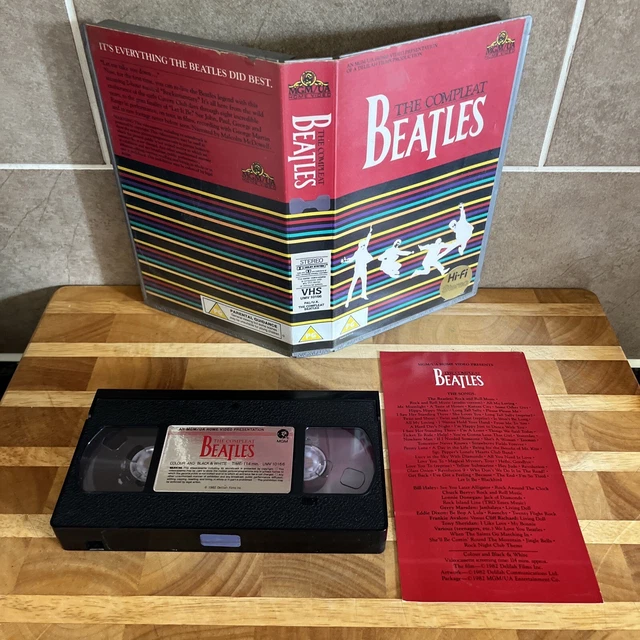 Vhs Cover Inlay RARE THE COMPLEAT BEATLES Pre Cert MGM Ex Rental Big Box VHS Video ...