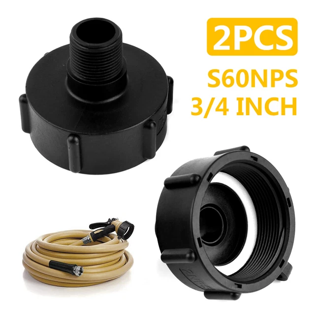 2Pack 275 330 IBC Tote Tank Drain Adapter Fine Thrd 2 Nptx Male G Hose Adapter