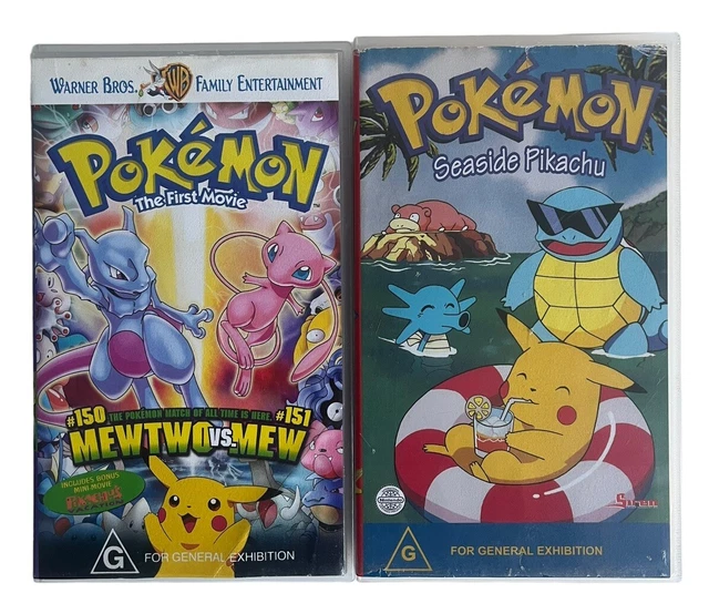 POKÉMON THE FIRST Movie Mewtwo Vs Mew & Seaside Pikachu VHS PAL Pokemon ...