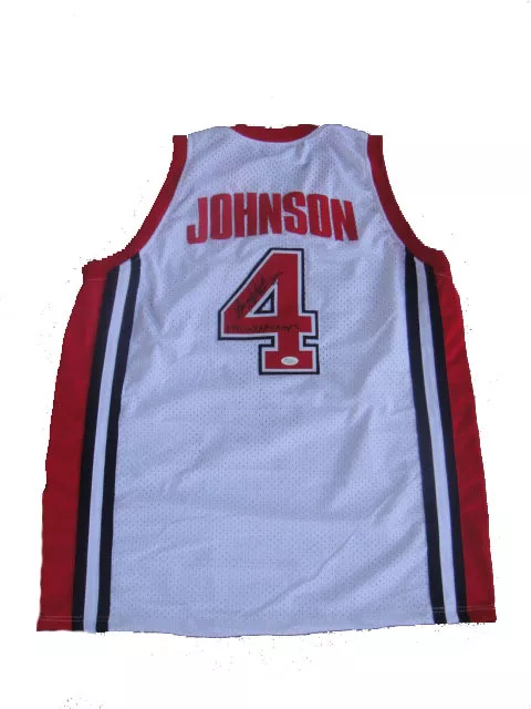 Larry Johnson Signed White UNLV (1990 Champs) Jersey JSA