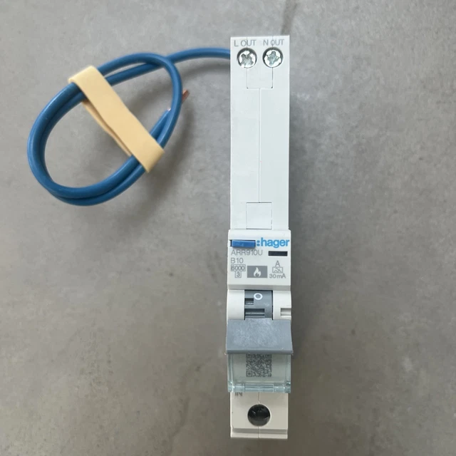 HAGER ARR910U AFDD RCBO B10a Type A 30ma Fault Detection Device New ...