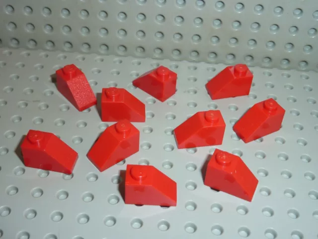 10 x brique pour toit LEGO Red slope bricks ref 3040b / Set 7419 4564 6349 7938