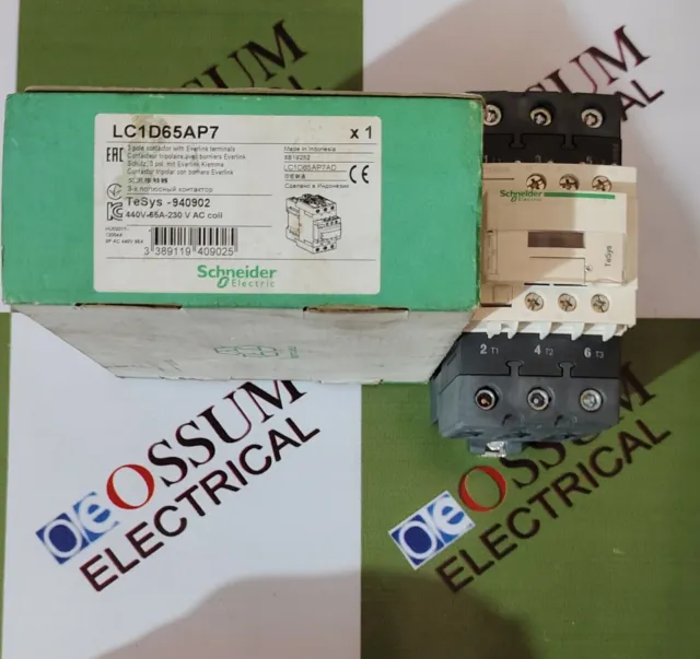 Schneider Electric Lc1D65 Ap7 Power Contactor 65A Voltage 220Vac Fast Shipping