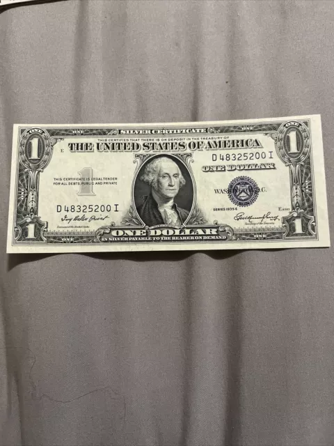 Series 1935 E Blue Seal One Dollar Silver Certificate Note