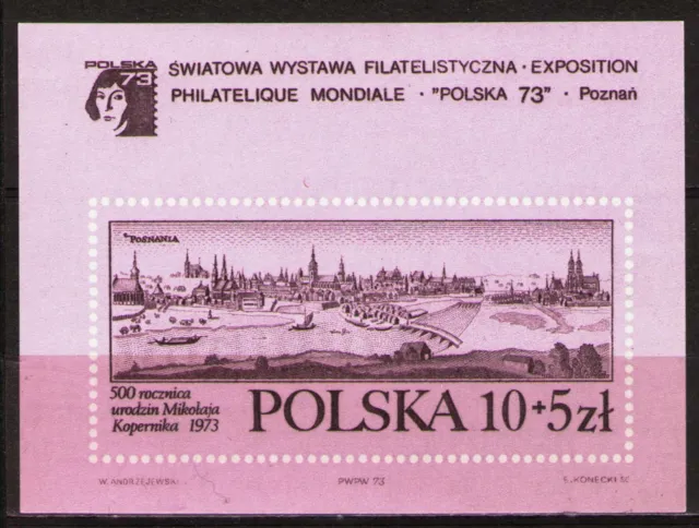 Poland 1973 ScB128A MiB56 1 ss mnh POLSKA 73 Intl. Phil. Exhib., Poznan