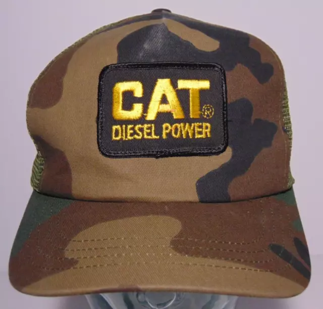 Old Vintage CATERPILLAR CAT DIESEL POWER PATCH SNAPBACK TRUCKER HAT MADE IN USA