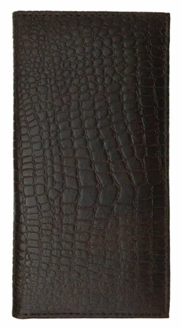 Genuine Leather PLAIN Checkbook Cover Crocodile Brown NEW!!!