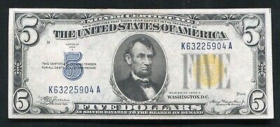 Fr. 2307 1934-A $5 Five Dollars “North Africa” Silver Certificate About Unc (B)