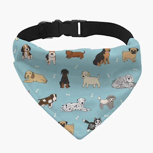 Dogs Pet Bandana Collar - Dog Breed Pet Bandana Collar - Graphic Pet Bandana ...