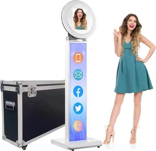 Portable Ipad Photo Booth for 12.9 in iPad Selfie Machine with Ring Light & CASE