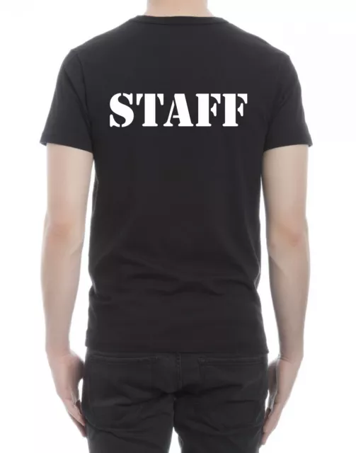 t-shirt nera donna uomo scritta staff  bar negozio divisa personalizzato