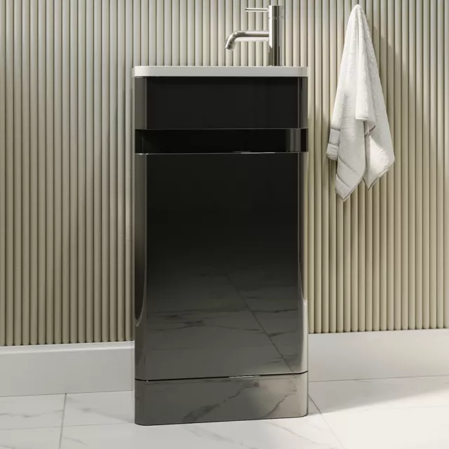 410mm Dark Grey Cloakroom Vanity Unit with Basin - Pendle BUN/BeBa_27409/78642