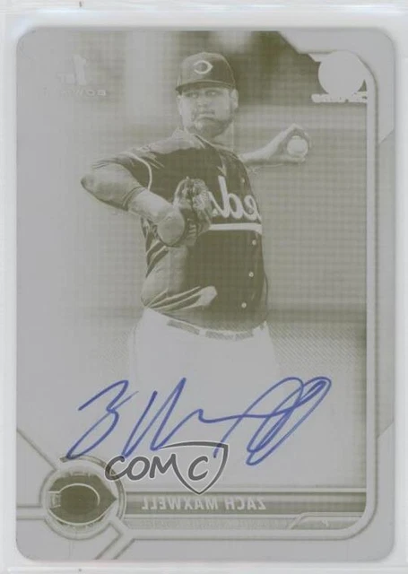 2022 Bowman Draft Chrome Pick Printing Plate Yellow 1/1 Zach Maxwell Auto