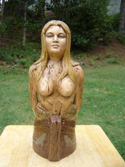 Mermaid Ships Figurehead Nautical Dolphins Decor Folk Art