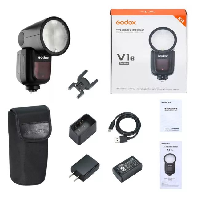 US Godox V1-N 2.4G TTL HSS 1/8000s Round Head Camera Flash Speedlite For Nikon