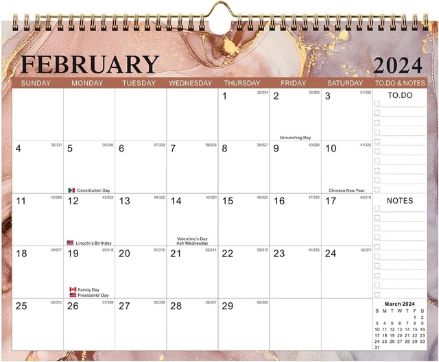 WALL CALENDAR FROM January 2024June 2025 TearOff Monthly Desk