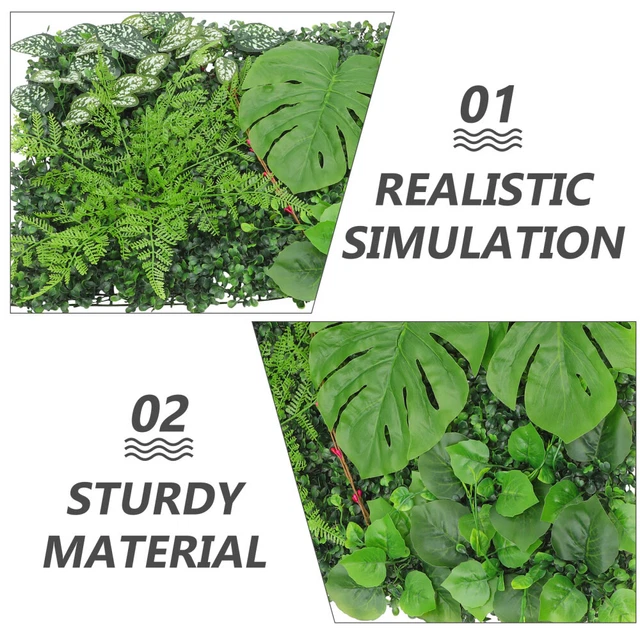 Pannello Decorativo Verde Artificiale 50x50 Cm - Per Pareti Interne Ed Esterne | Effetto Prato - Foto 4