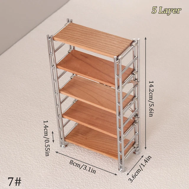 1:12 Dollhouse Storage Rack Shelf Bookshelf Supermarket Display Stand Furnitu PX