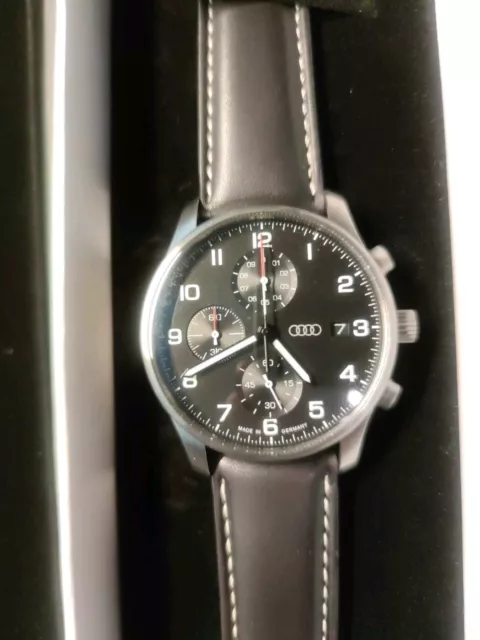 Audi Chronograph Uhr Herrenuhr Armbanduhr Herren silber weiß 3102200100