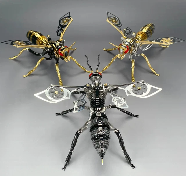 DIY 3D WASP Stainless Steel Insects Puzzle Model Kit Mechanical Animal ...
