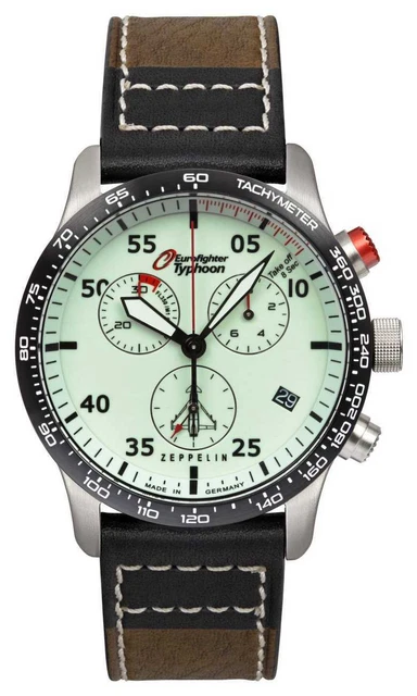 Zeppelin Eurofighter Cronografo Al Quarzo Eta G10.212 43Mm 7298-5 Orologi PVC