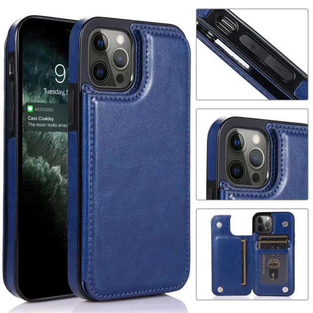 Case Flip Cover For iPhone 13/12 Pro Max/13 Mini Leather Card Slot Wallet Stand