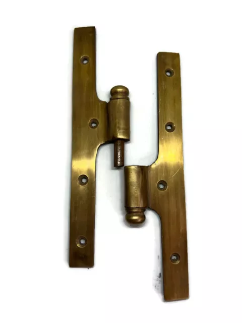 solid brass Large Lift Off Door Box Hinges H shape PAIR Pin old Style cast B