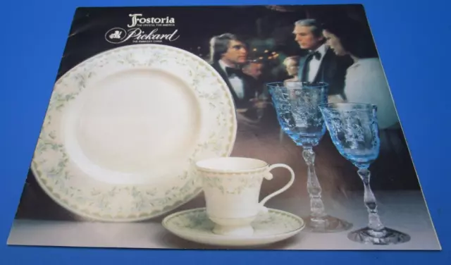 FOSTORIA GLASS Brochure Color Illustrated 1979-80 Blue NAVARRE PICKARD 16 Pages