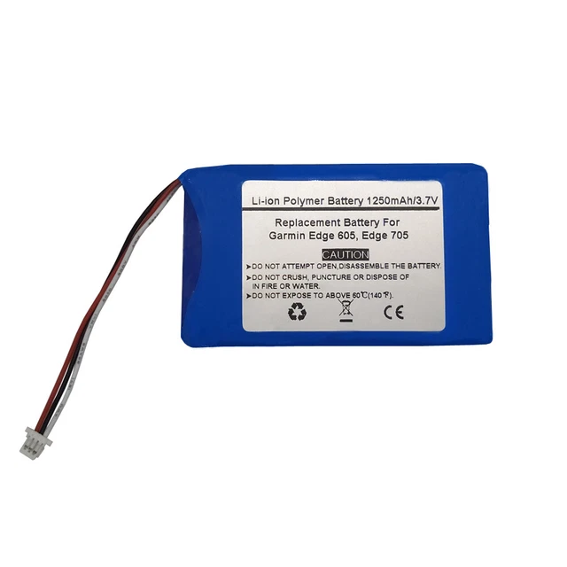 3.7V 1250mAh Replacement GPS Battery for Garmin Edge 605, Edge 705,361-00019-12