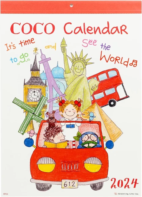 Greeting Life 2024 Calendar Coco-ch Body size W260xH360xD80mm wall mounted 200g