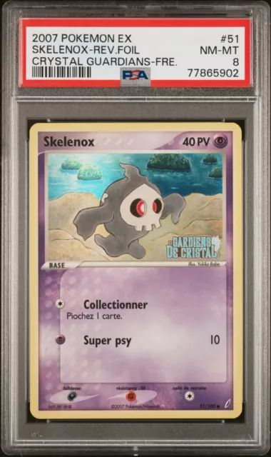 Carte Pokémon Skelenox Reverse 51/100 EX Gardiens de Cristal PSA 8🌑🌑