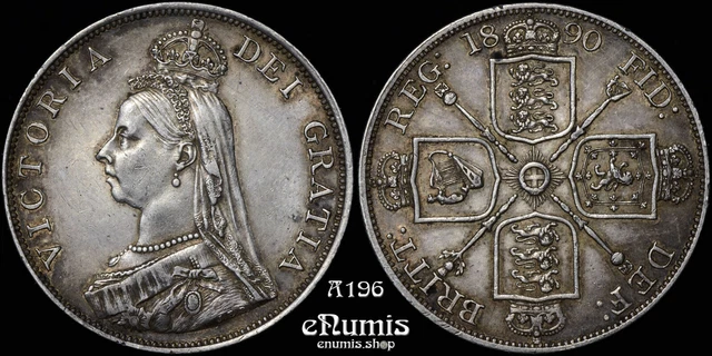 Great Britain, Victoria, Double Florin 1890, XF+