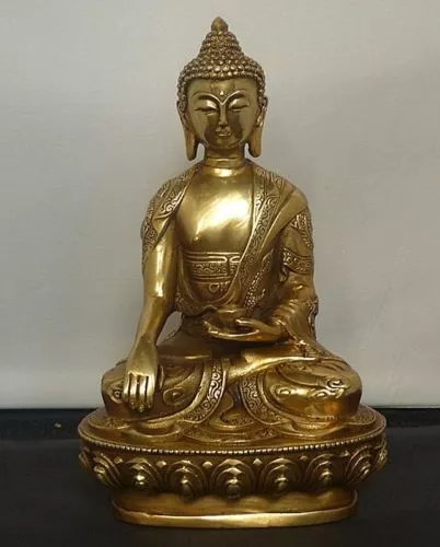 Old Tibet Tibetan Buddhis Amitabha shakyamuni bronze buddha dragon dragon statue