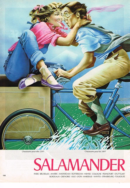 PUBLICITE ADVERTISING 064  1980  SALAMANDER   des chaussures pour elle & lui