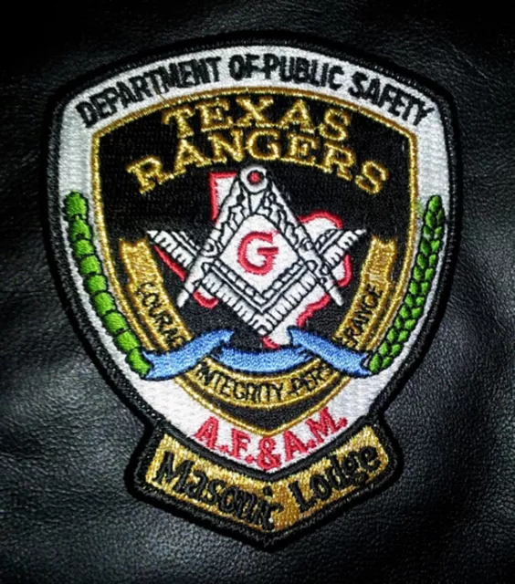 Texas Rangers Masonic Embroidered Masonic Lodge Police  Patch  [Hook Fastener]
